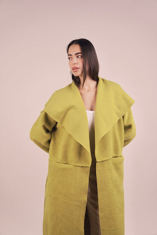 Eliana Fur Coat - Lime
