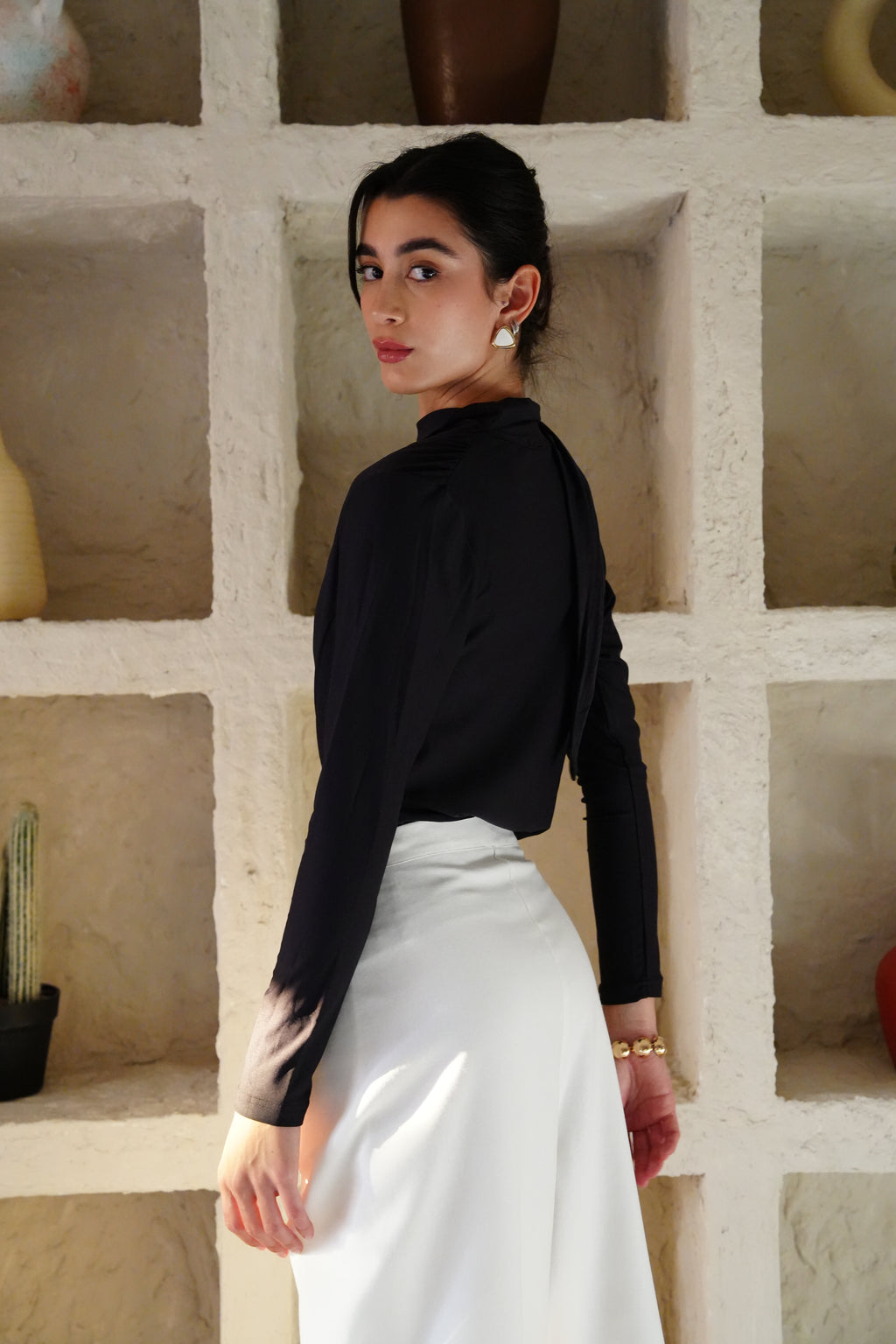 The Stretch Tie Top - Black