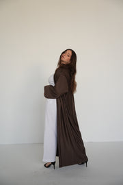 Pleats Bloom Kimono - Brown