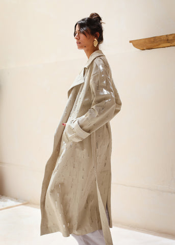Tattered Trench - Light Olive