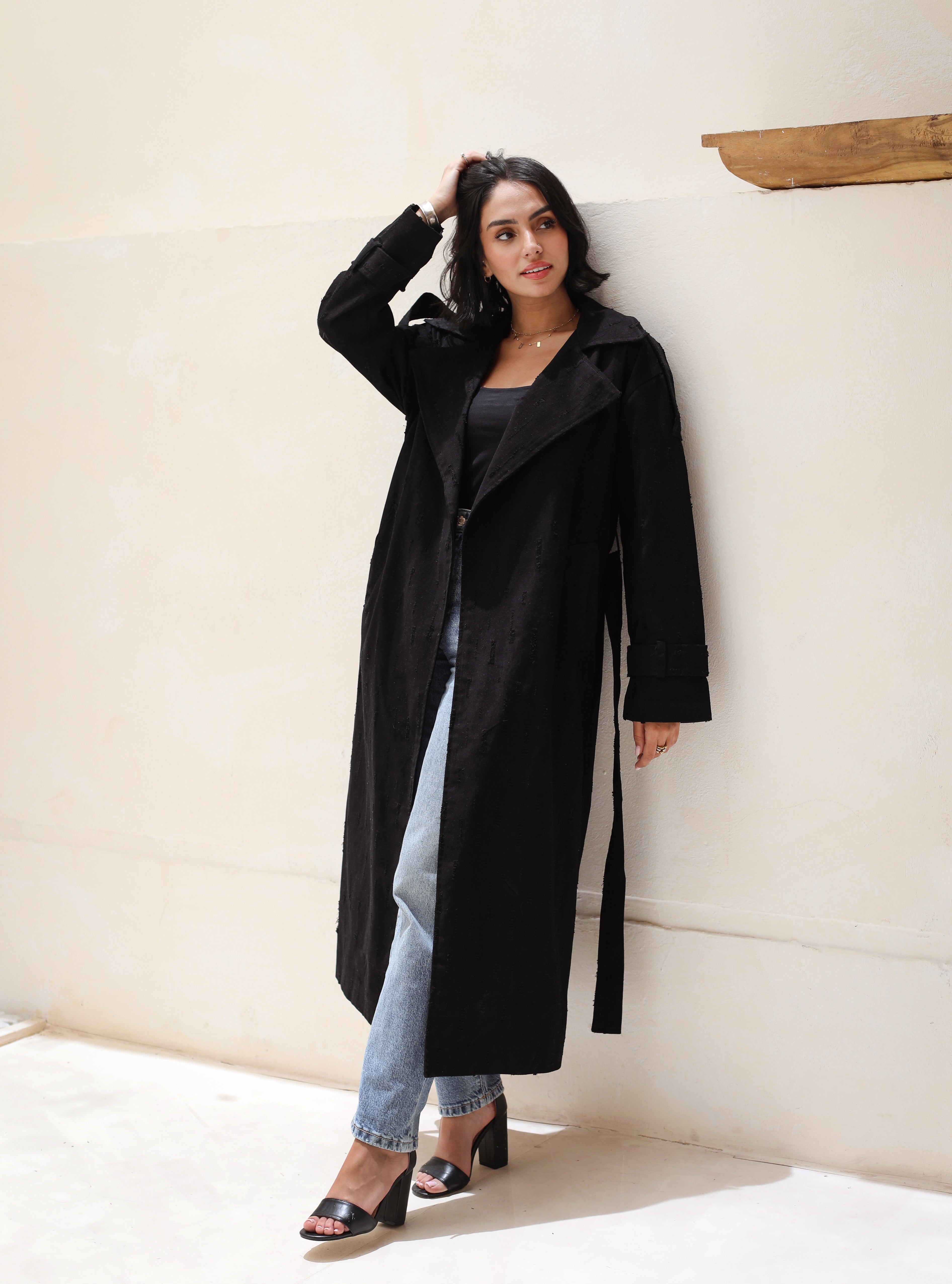 Tattered Trench - Black