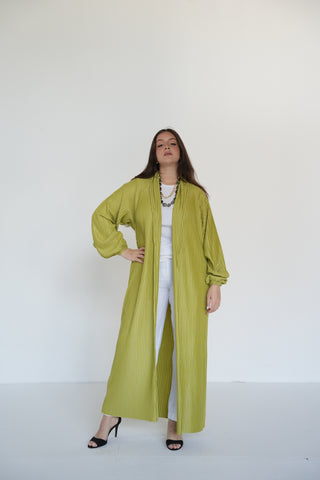 Pleats Bloom Kimono - Lime