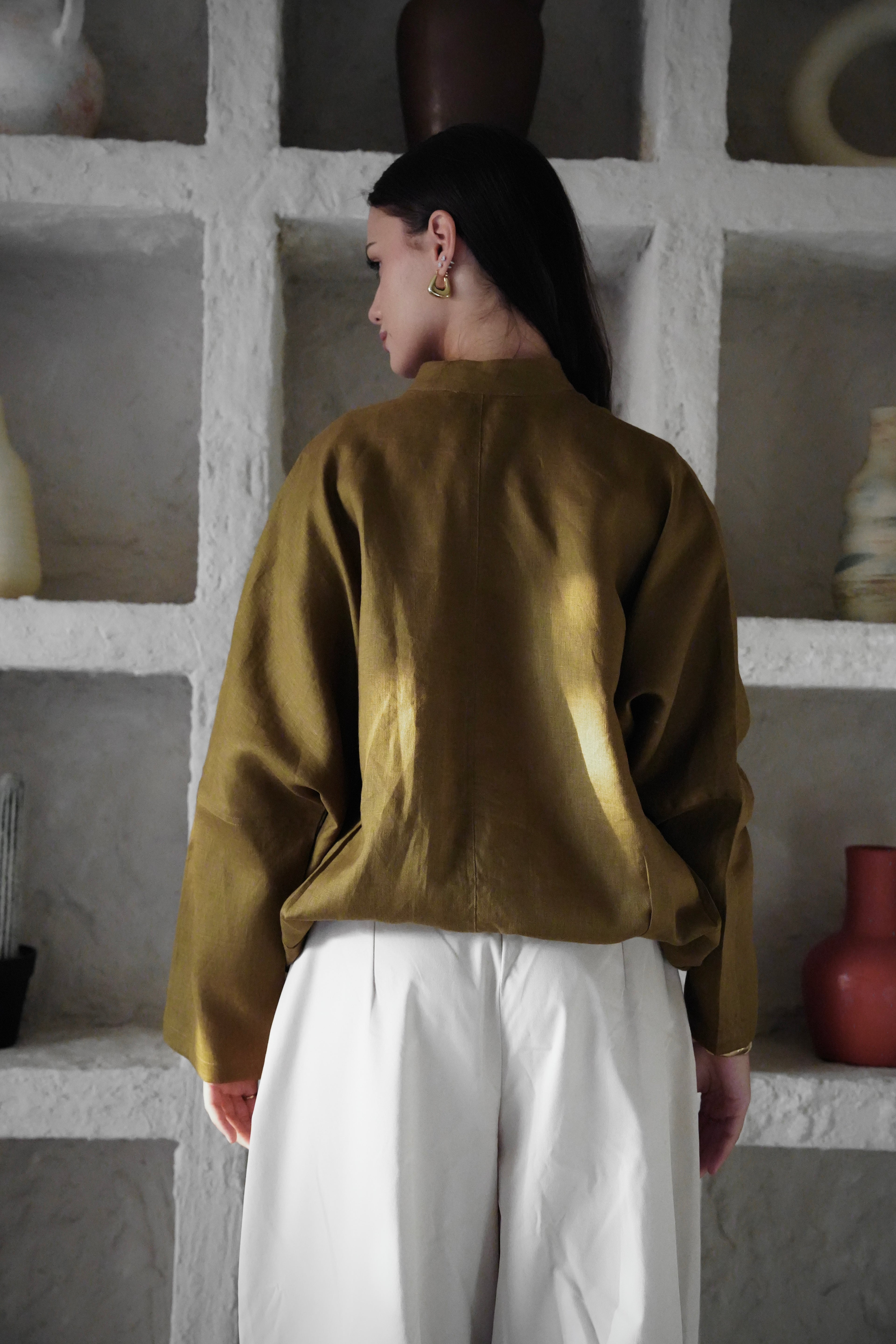 The Linen Edit Shirt - Curry