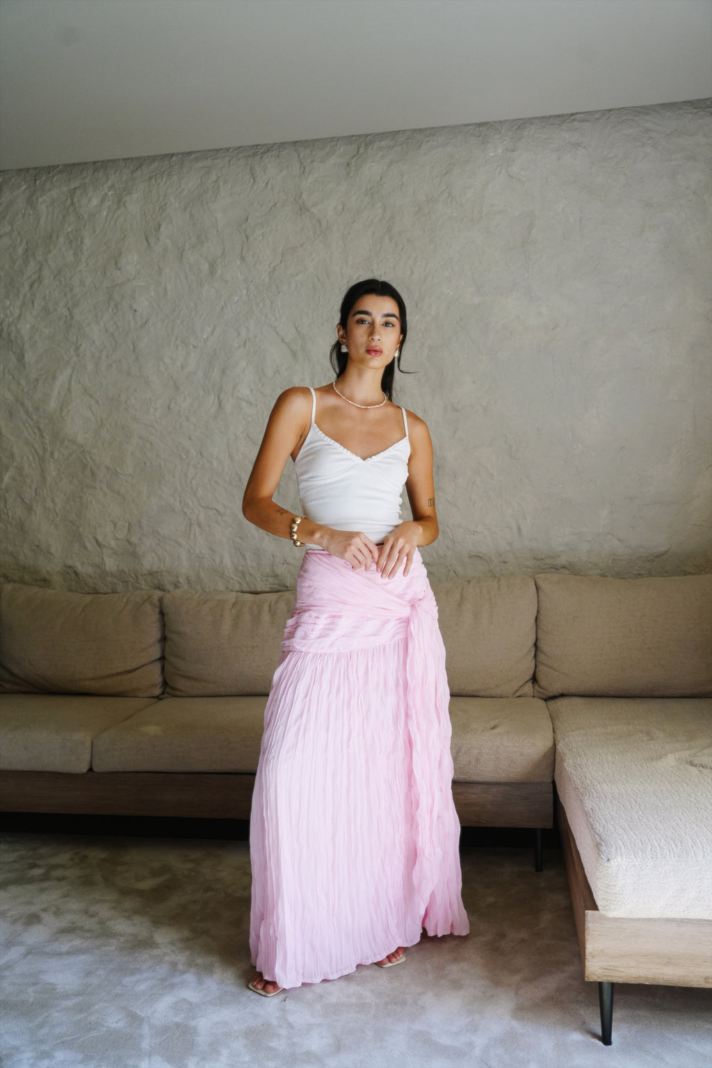 The Drape Skirt - Baby Pink