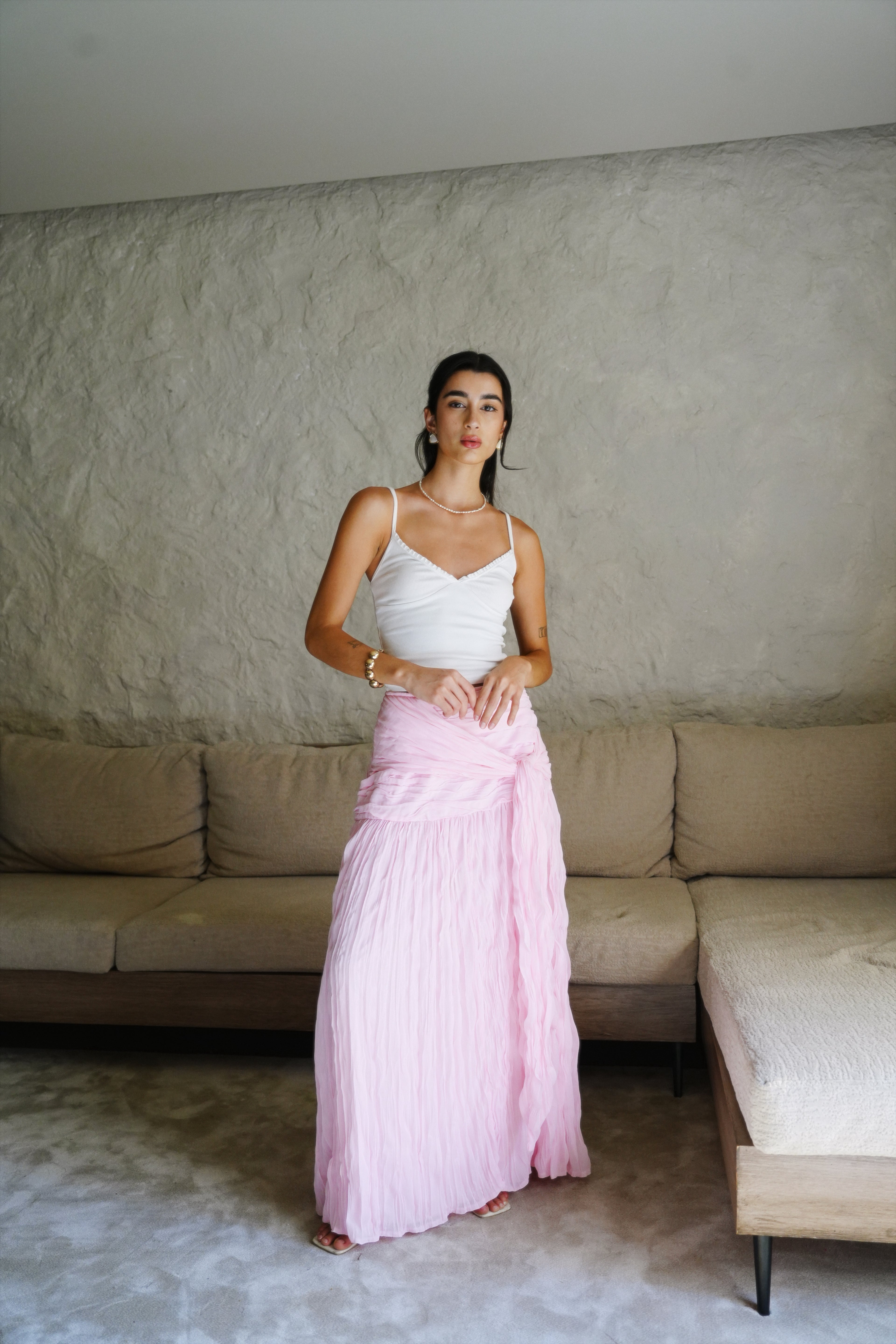 The Drape Skirt - Baby Pink