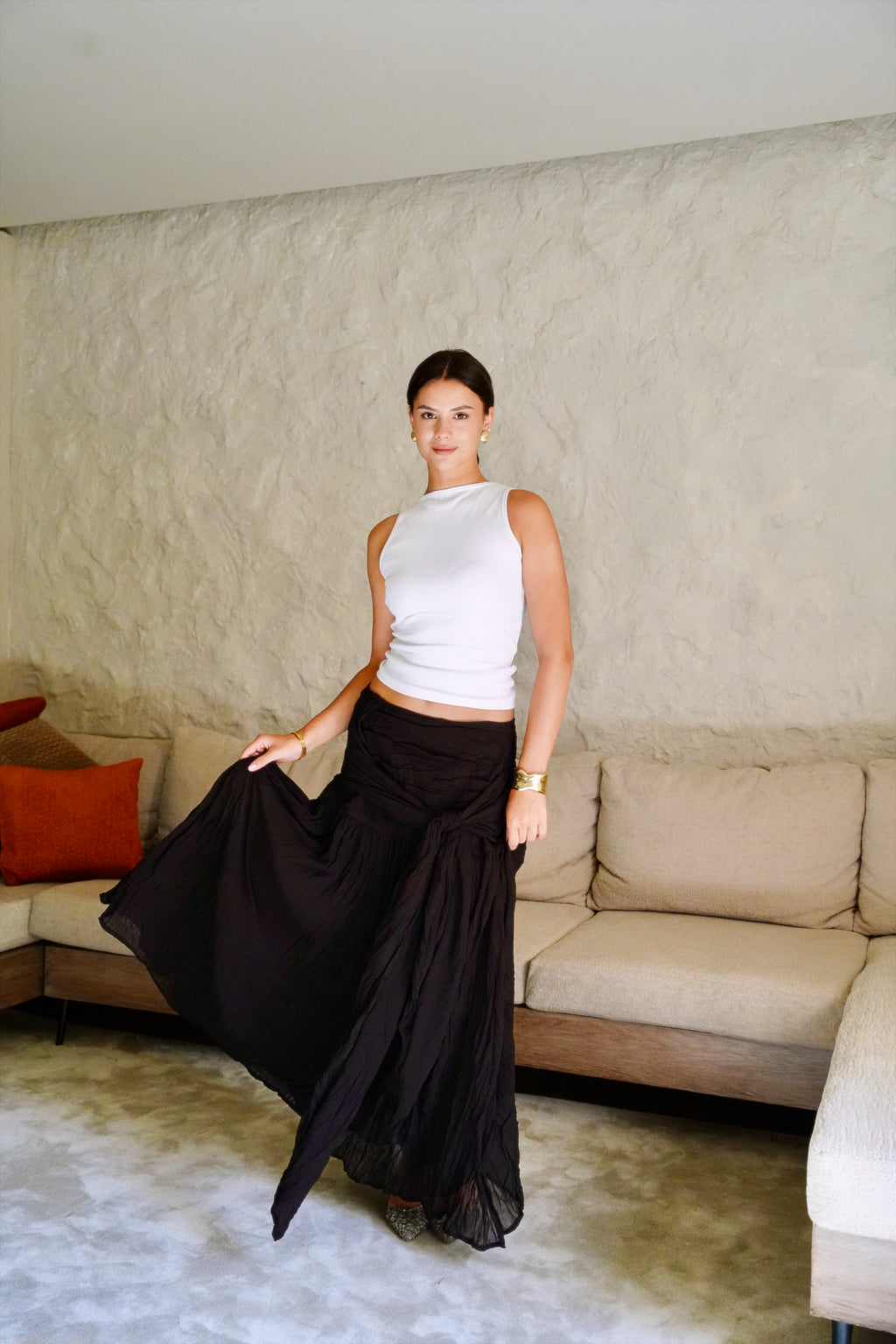 The Drape Skirt - Dark Brown