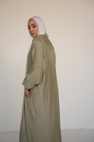 Pleats Bloom Kimono - Light Sage