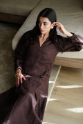 Naomi Linen Dress - Brown