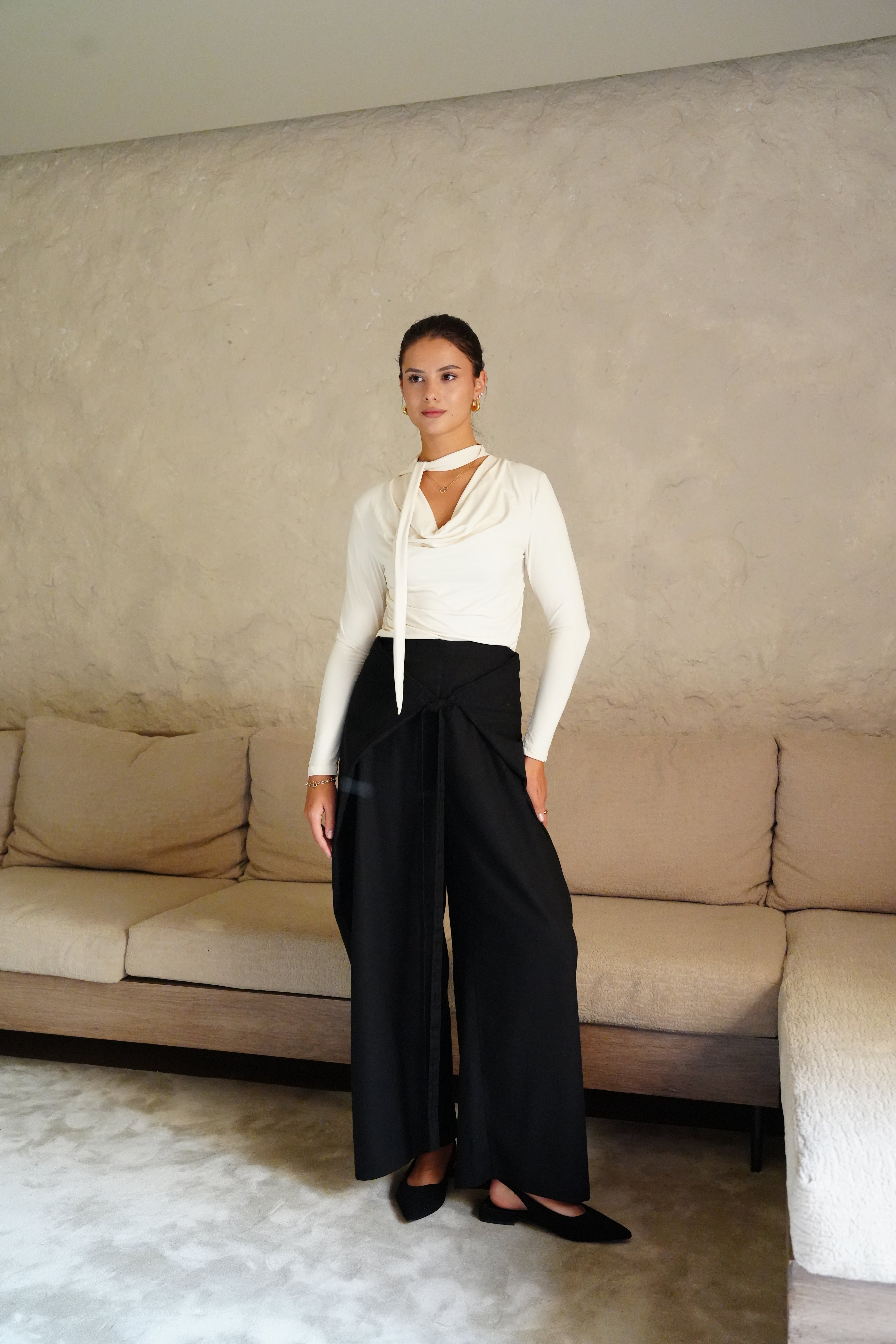 Tie-Up Pants - Black