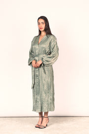 Wrinkled Shimmer Dress - Sage