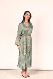 Wrinkled Shimmer Dress - Sage
