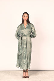 Wrinkled Shimmer Dress - Sage