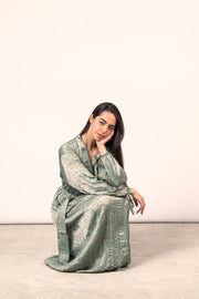 Wrinkled Shimmer Dress - Sage