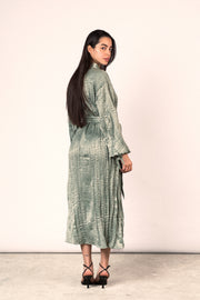 Wrinkled Shimmer Dress - Sage