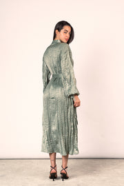 Wrinkled Shimmer Dress - Sage