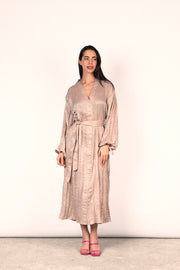 Wrinkled Shimmer Dress - Champagne