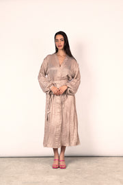 Wrinkled Shimmer Dress - Champagne