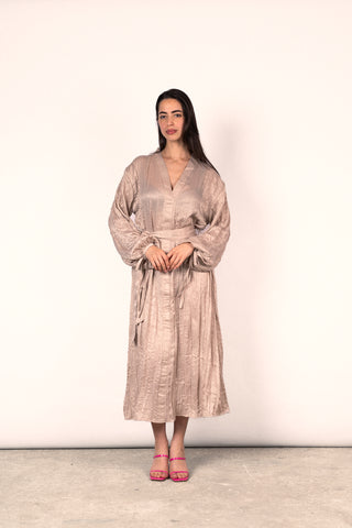 Wrinkled Shimmer Dress - Champagne