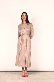 Wrinkled Shimmer Dress - Champagne