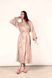 Wrinkled Shimmer Dress - Champagne
