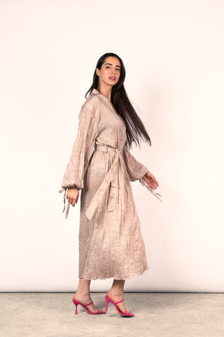 Wrinkled Shimmer Dress - Champagne