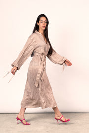 Wrinkled Shimmer Dress - Champagne