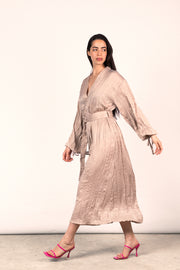 Wrinkled Shimmer Dress - Champagne