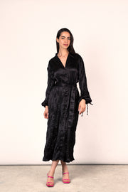 Wrinkled Shimmer Dress - Black