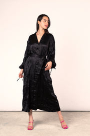Wrinkled Shimmer Dress - Black