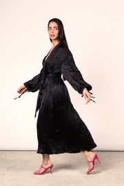 Wrinkled Shimmer Dress - Black