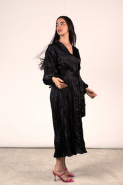 Wrinkled Shimmer Dress - Black