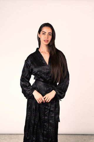 Wrinkled Shimmer Dress - Black