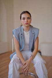 Shiny Indigo Waist Coat