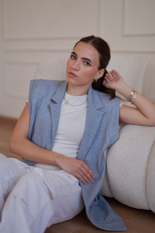 Shiny Indigo Waist Coat