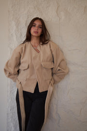 Mohairette Wool Jacket - Cafe