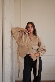 Mohairette Wool Jacket - Cafe