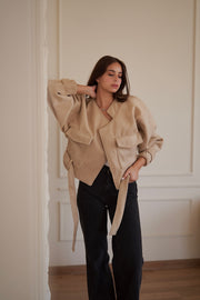 Mohairette Wool Jacket - Cafe