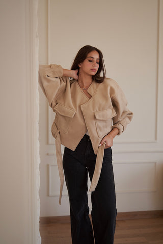 Mohairette Wool Jacket - Cafe