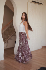Burgundy Flow Skirt