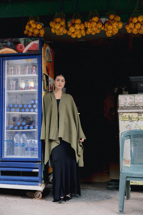 Luna Poncho - Olive