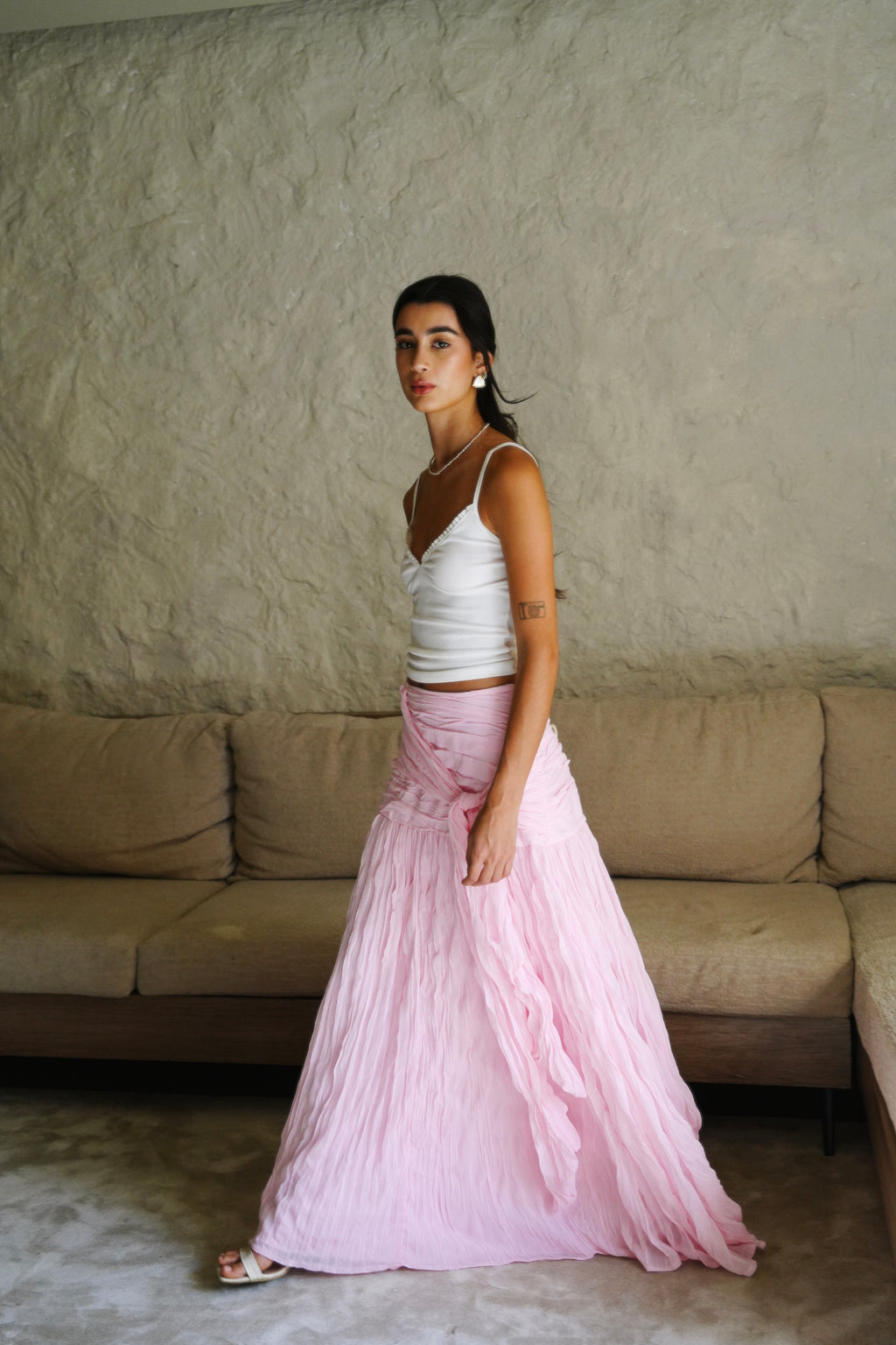 The Drape Skirt - Baby Pink