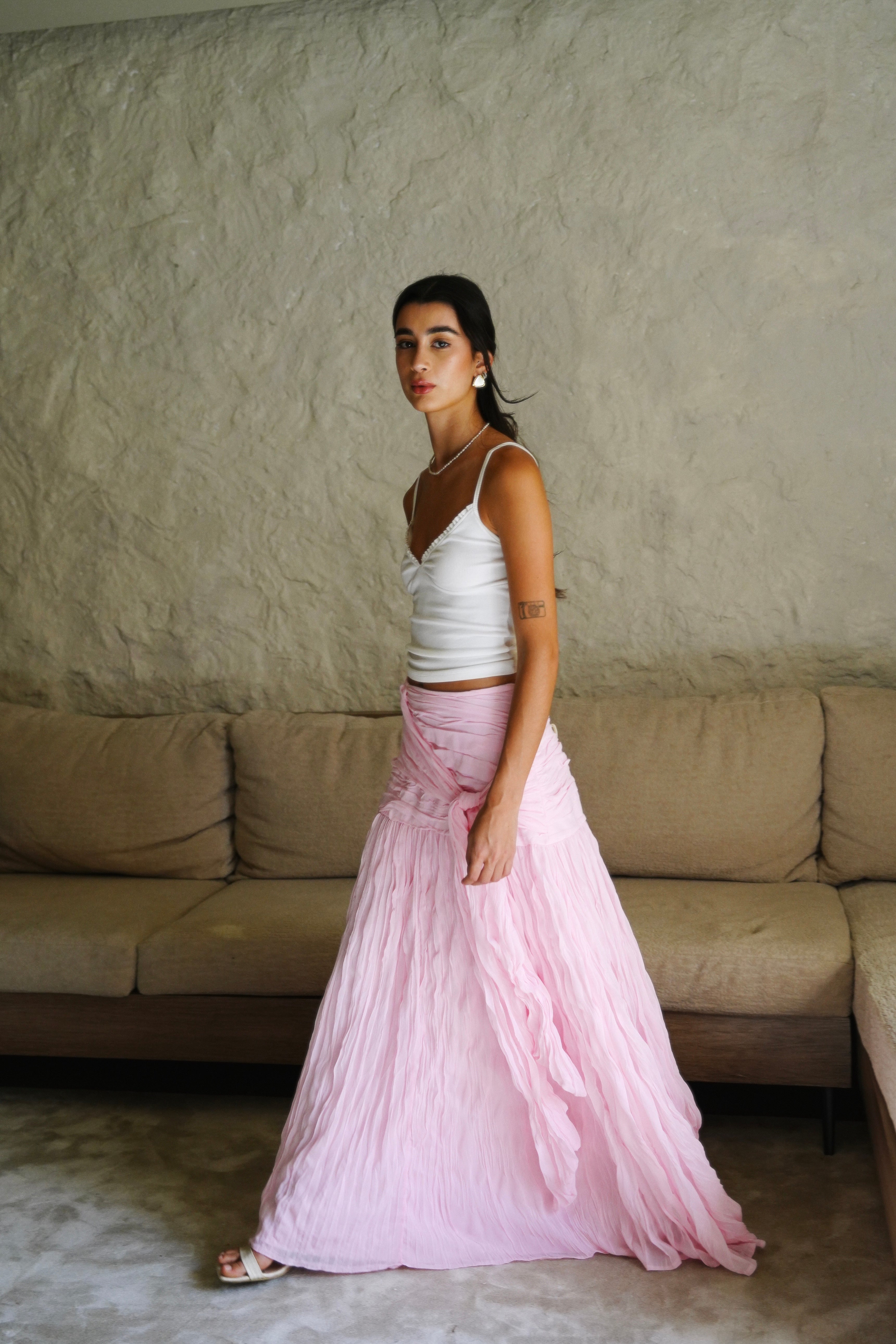 The Drape Skirt - Baby Pink