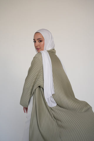 Pleats Bloom Kimono - Light Sage