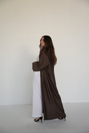 Pleats Bloom Kimono - Brown