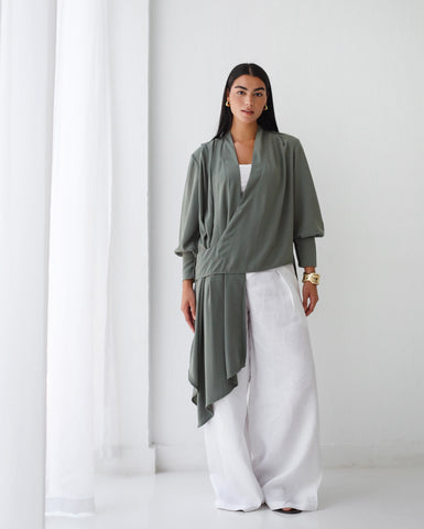 Asymmetrical Top- Light Sage