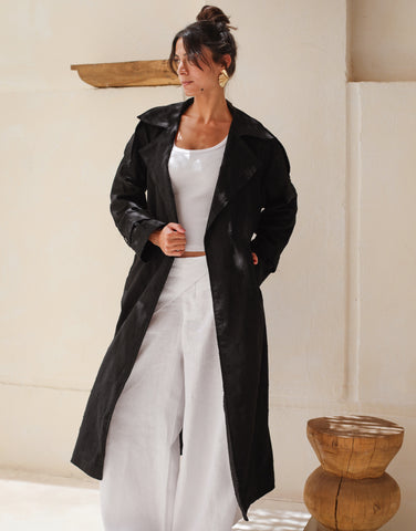 Tattered Trench - Black