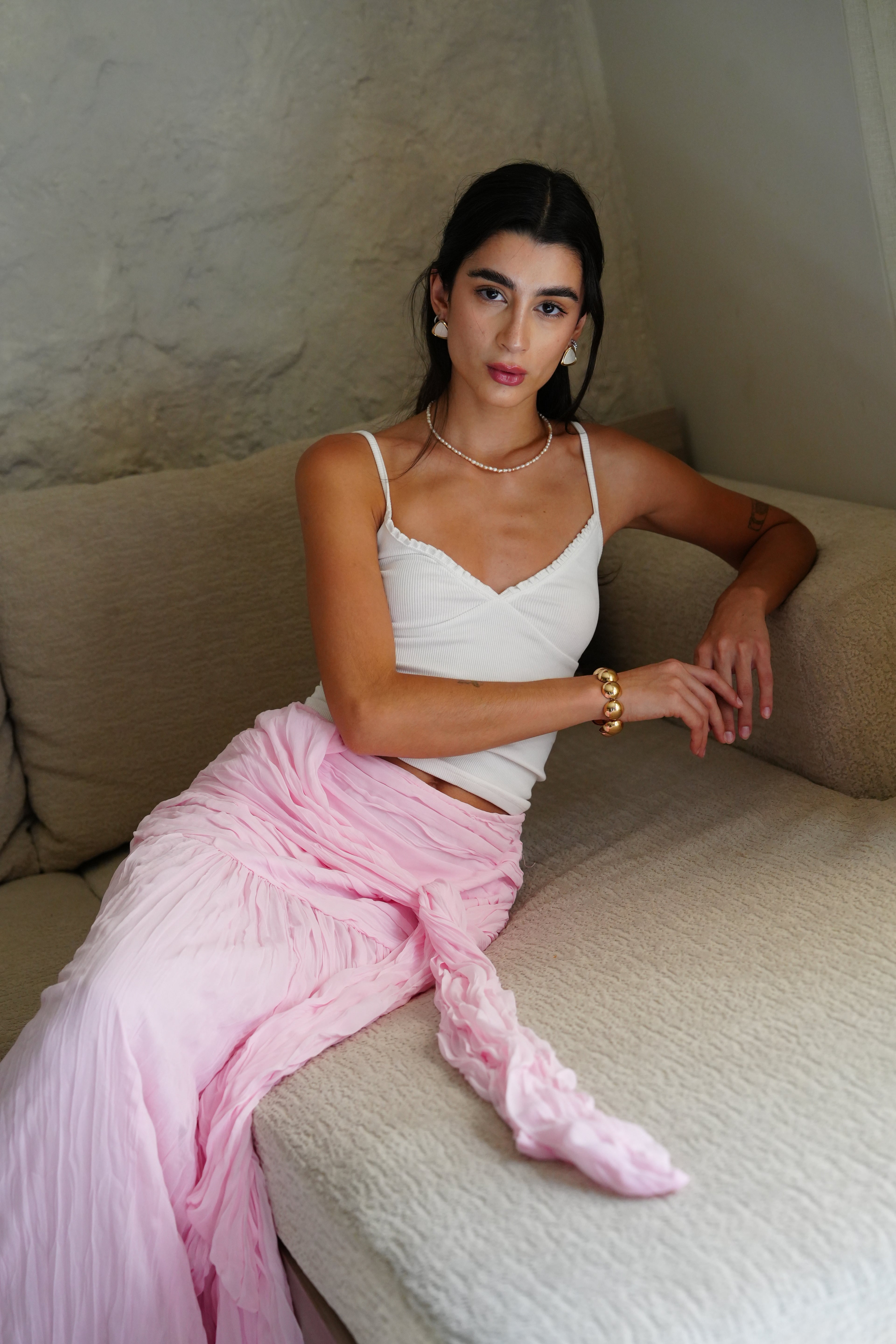 The Drape Skirt - Baby Pink