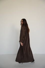 Pleats Bloom Kimono - Brown