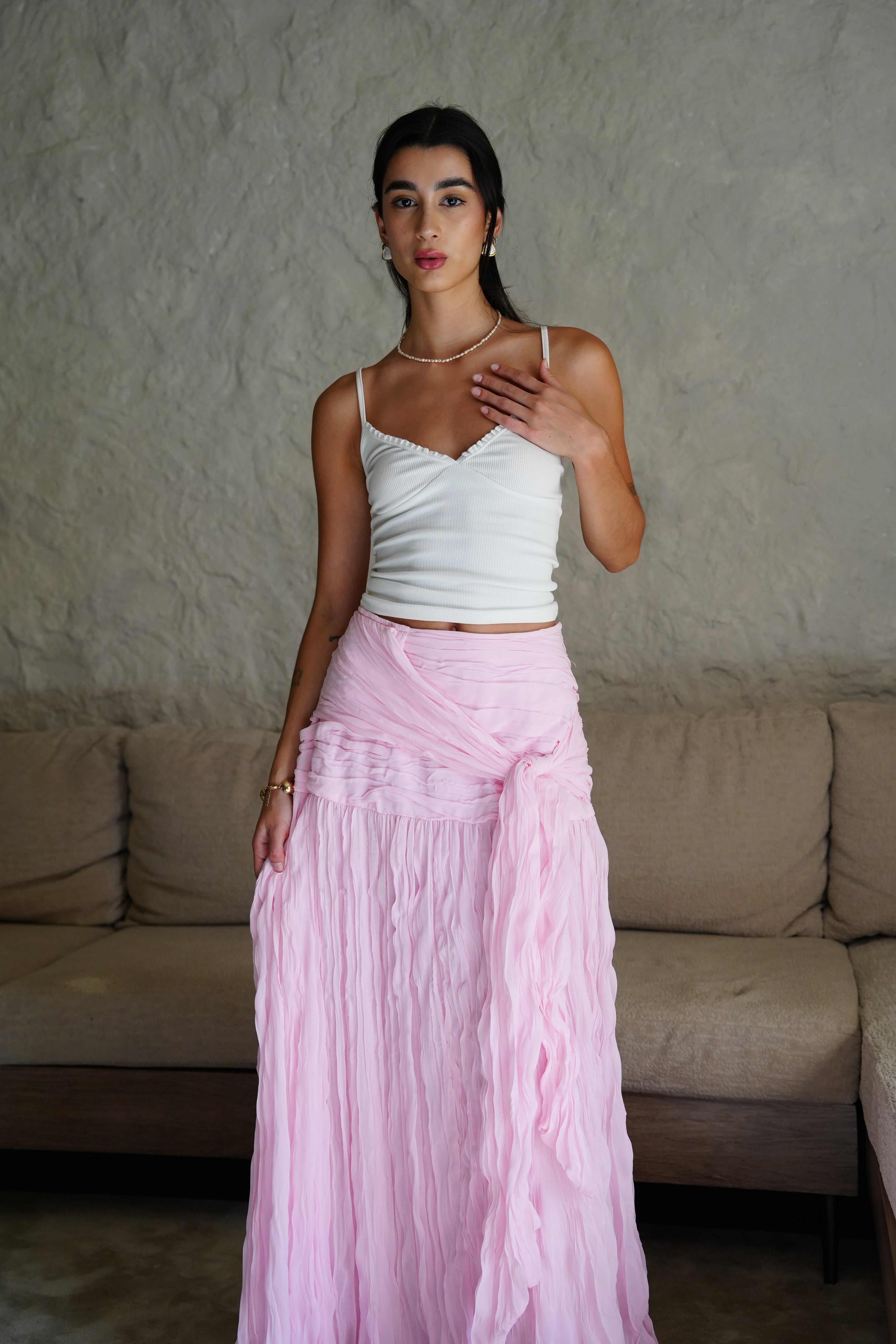 The Drape Skirt - Baby Pink