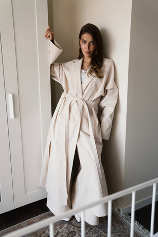 Open Back Trench - Creme